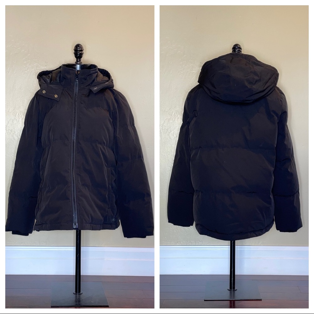Madewell Quilted Puffer Parka Hood Black Size Medium